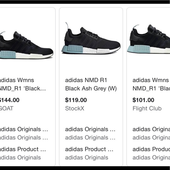 Adidas Women’s NMD R1 Black Ash Grey Sneakers - Picture 2 of 9